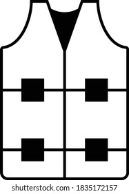 Life Saving jacket vector Icon design, Fire Safety Vest Concept, Rescue Response Symbol on White background