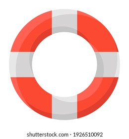 
Life saving tube rings, lifebuoy flat design icon