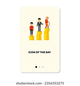 Life savings flat vector icon. Accumulation of wealth, inheritance isolated sign. Money and finance concept. Vector illustration symbol elements for web design and apps