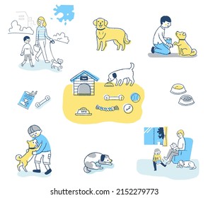 Life scene with various pets