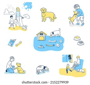 Life scene with various pets