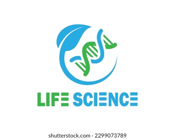 Life science logo make with logo