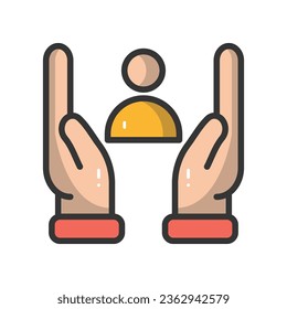 Life secure vector icon which can easily modify or edit

