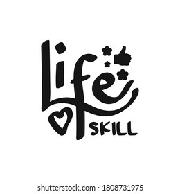 Life skill Logo.Design about International Literacy Day celebration, 8th September. illustration vector.