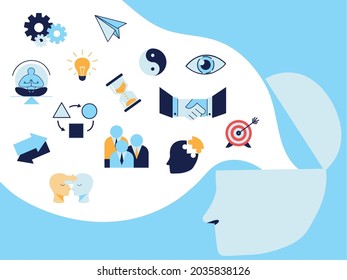 life skills head, knowledge, idea and innovation