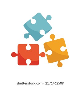 Life Skills Puzzle Icon. Flat Illustration Of Life Skills Puzzle Vector Icon Isolated On White Background