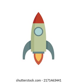 Life Skills Start Rocket Icon. Flat Illustration Of Life Skills Start Rocket Vector Icon Isolated On White Background