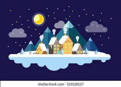 Life of small town. Winter is here.