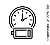 life span battery line icon vector. life span battery sign. isolated contour symbol black illustration