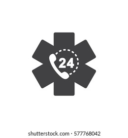 life star medical emergency phone all day nonstop icon. Health Care Vector illustration