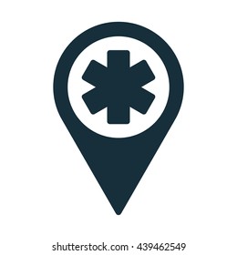 life star medical pin location icon
