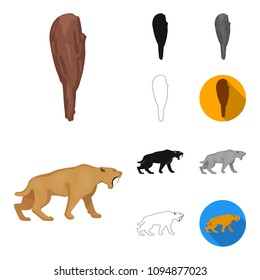 Life in the Stone Age cartoon,black,flat,monochrome,outline icons in set collection for design. Ancient people vector symbol stock web illustration.