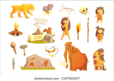 Life stone age Primitive man. Ice age.