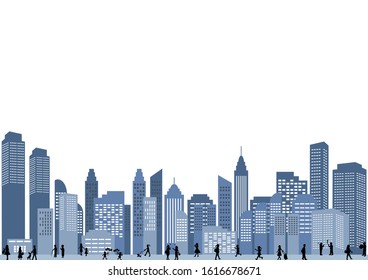 life style people in the city and building
