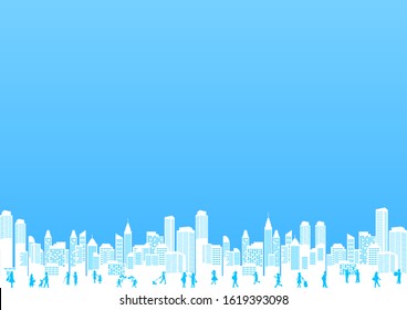 life style people in the city and building
