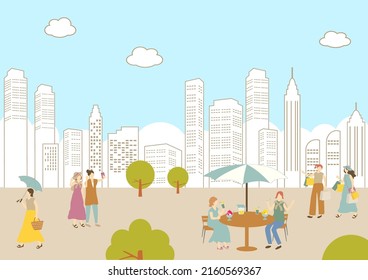 life style people and tourist in the city and building