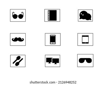 estilo de vida vectorial diseño estilo de vida diseño diseño de estilo de vida sunglass book SMS teléfono diseño de icono
