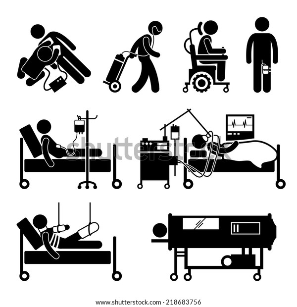 Life Support Equipments Stick Figure Pictogram Stock Vector (Royalty ...