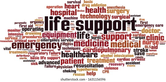 Life support word cloud concept. Collage made of words about life support. Vector illustration