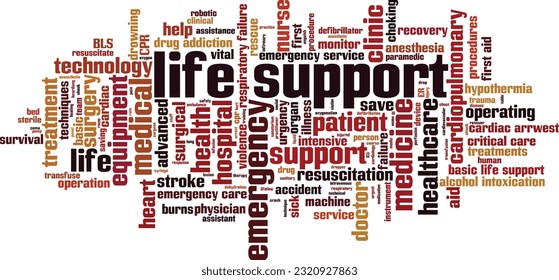 Life support word cloud concept. Collage made of words about life support. Vector illustration