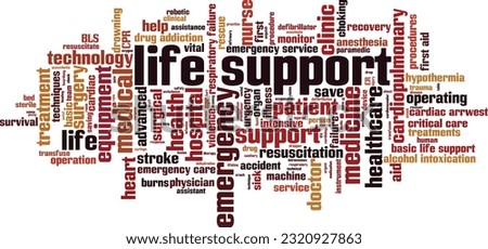 Life support word cloud concept. Collage made of words about life support. Vector illustration