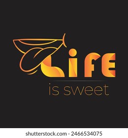 Life is sweet. Handwritten vector lettering. Poster, card, banner, t-shirt design element. Vector illustration