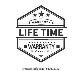 life time black warranty label icon vector vintage retro