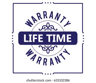 life time blue warranty icon vector