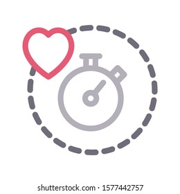 life time vector color line icon 