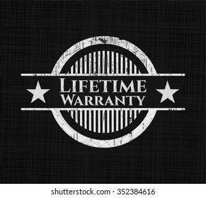 Life Time Warranty chalk emblem written on a blackboard