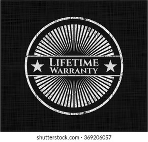 Life Time Warranty chalk emblem written on a blackboard