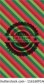 Life Time Warranty christmas style badge..