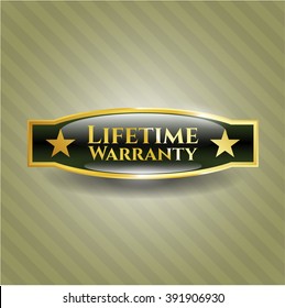 Life Time Warranty gold badge or emblem