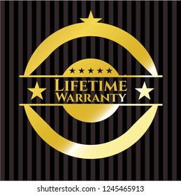 Life Time Warranty gold shiny emblem