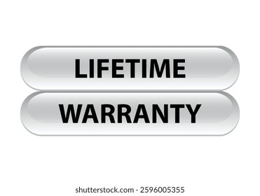 Life time warranty Guaranty button, sign, symbol, label, stamp, vector illustration character.