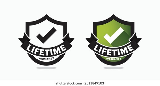 Life time warranty icon, badge, banner, stamp, label vector illustration