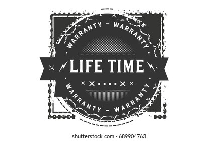 life time warranty icon vintage rubber stamp guarantee