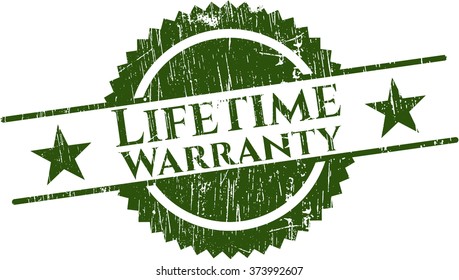 Life Time Warranty rubber grunge texture stamp