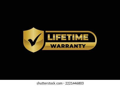 Life time warranty stamp label vector