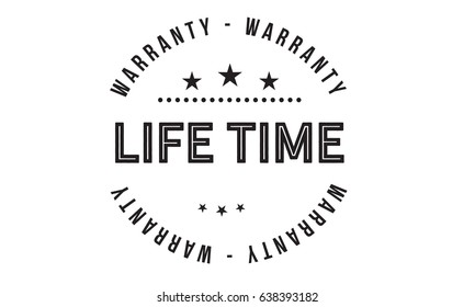 life time warranty vintage grunge black rubber stamp guarantee background