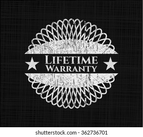 Life Time Warranty written on a chalkboard