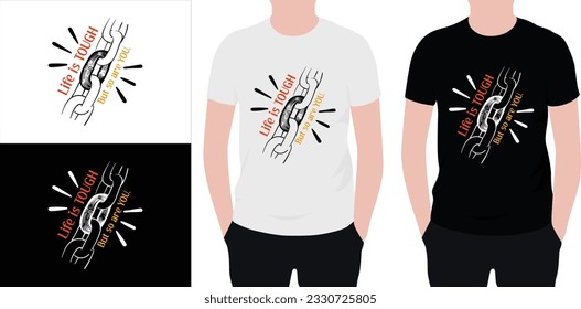 Life is tough but so are you quotes typography lettering for t shirt design. typography t shirt design, vector quotes t shirt design template for print.  Calligraphy t shirt design.