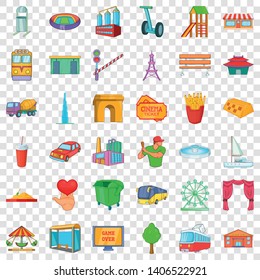 Life in town icons set. Cartoon style of 36 life in town vector icons for web for any design