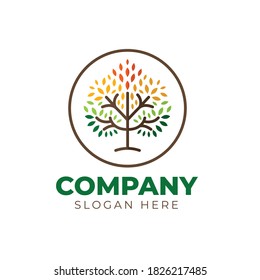 life tree circle logo symbol template