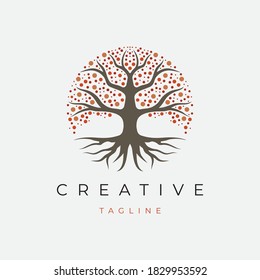Design-Symbol für das Lebensbaum-Logo, Vektorgrafik-Vorlage