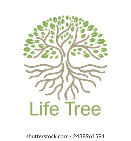 life tree logo typography for t-shirt print and various use. Apparel fashion design. Vector illustration file