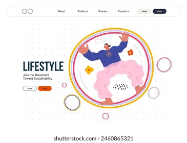 Life Unframed: Bubble -modern flat vector concept illustration of a man flying in the giant bubble. Metaphor of unpredictability, imagination, whimsy, cycle of existence, play, growth and discovery