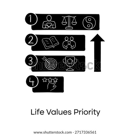Life Values Priority Icon – Ranking Importance Vector