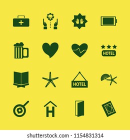 life vector icons set. with starfish, prayer hands, heartbeat and door open in set