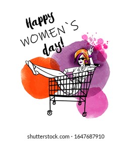 Woman´s life. Vector illustration of woman.